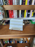 light green and white stripey keychain wallet
