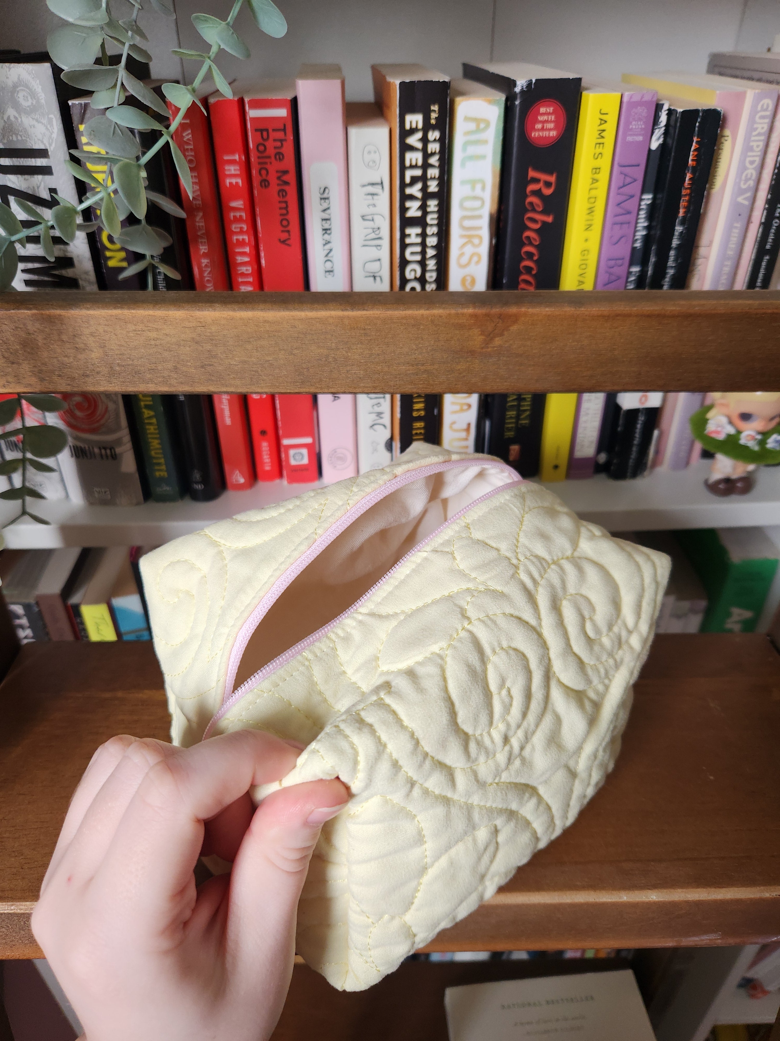 butter yellow makeup bag