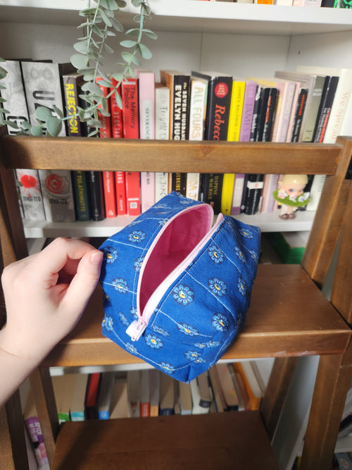 blue gem makeup bag